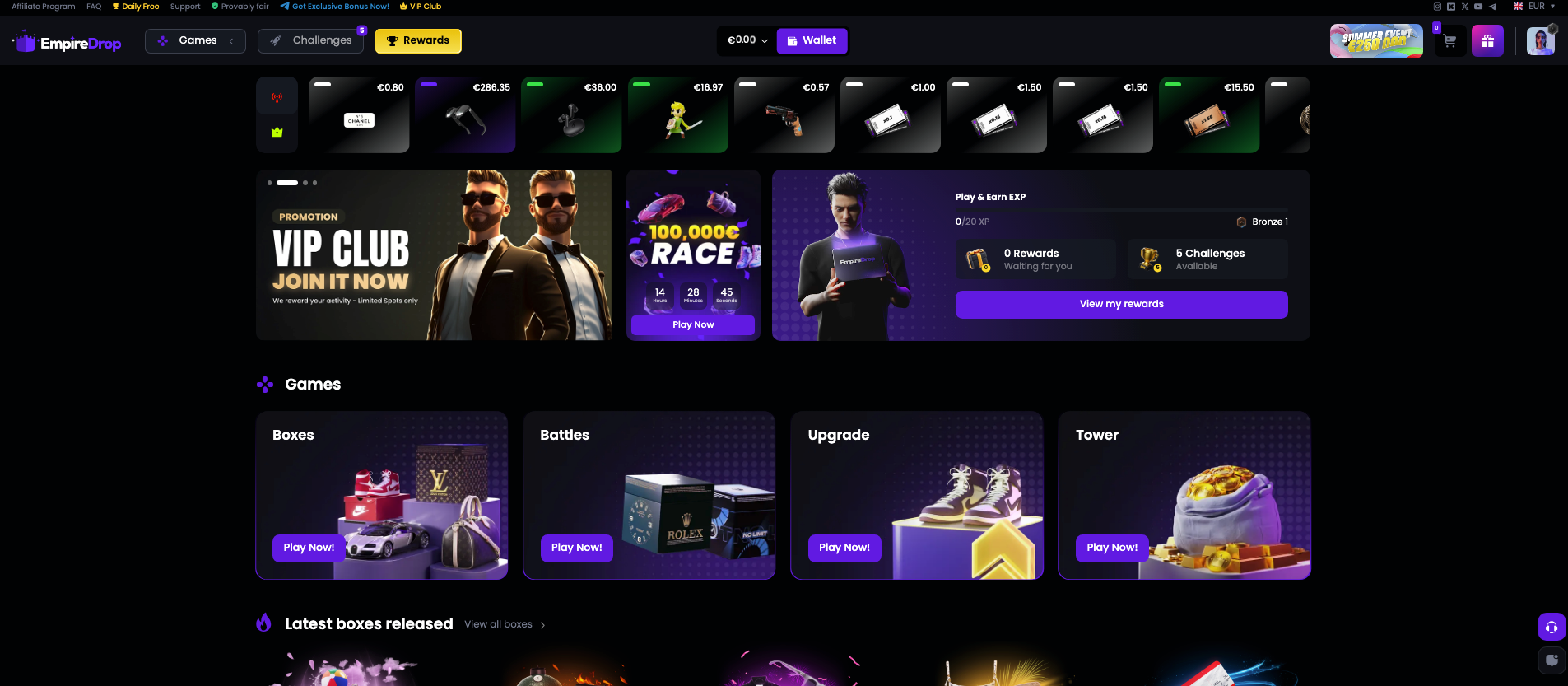 EmpireDrop Homepage