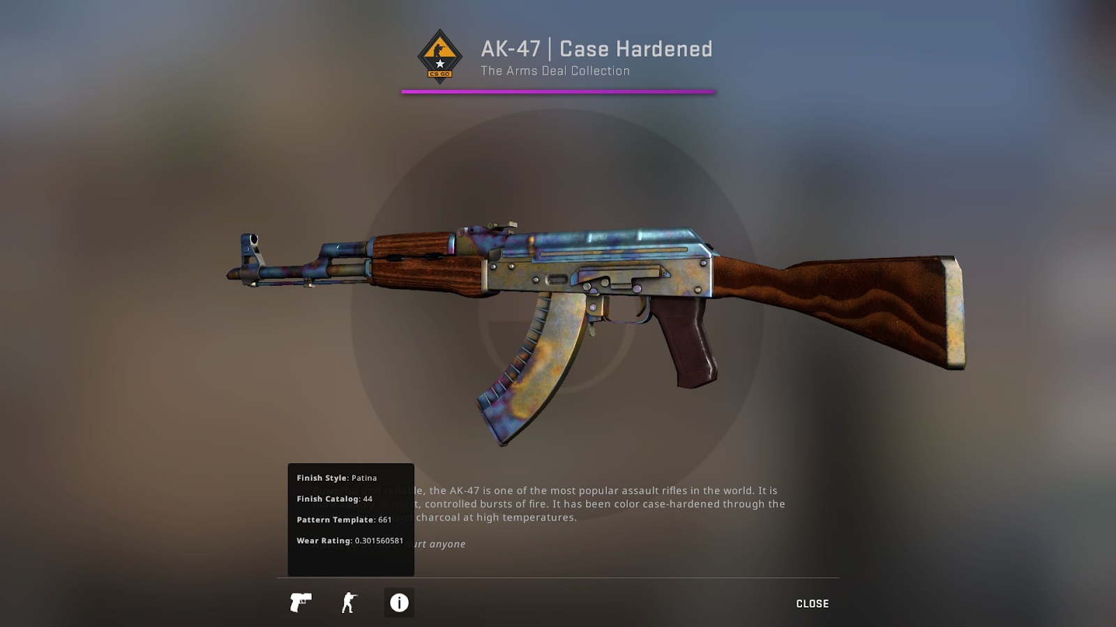 StatTrak AK-47 | Case Hardened (Scar #661)
