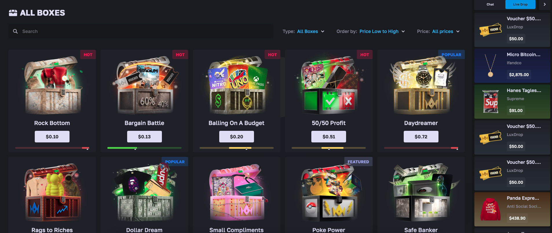 Luxdrop Mystery Boxes