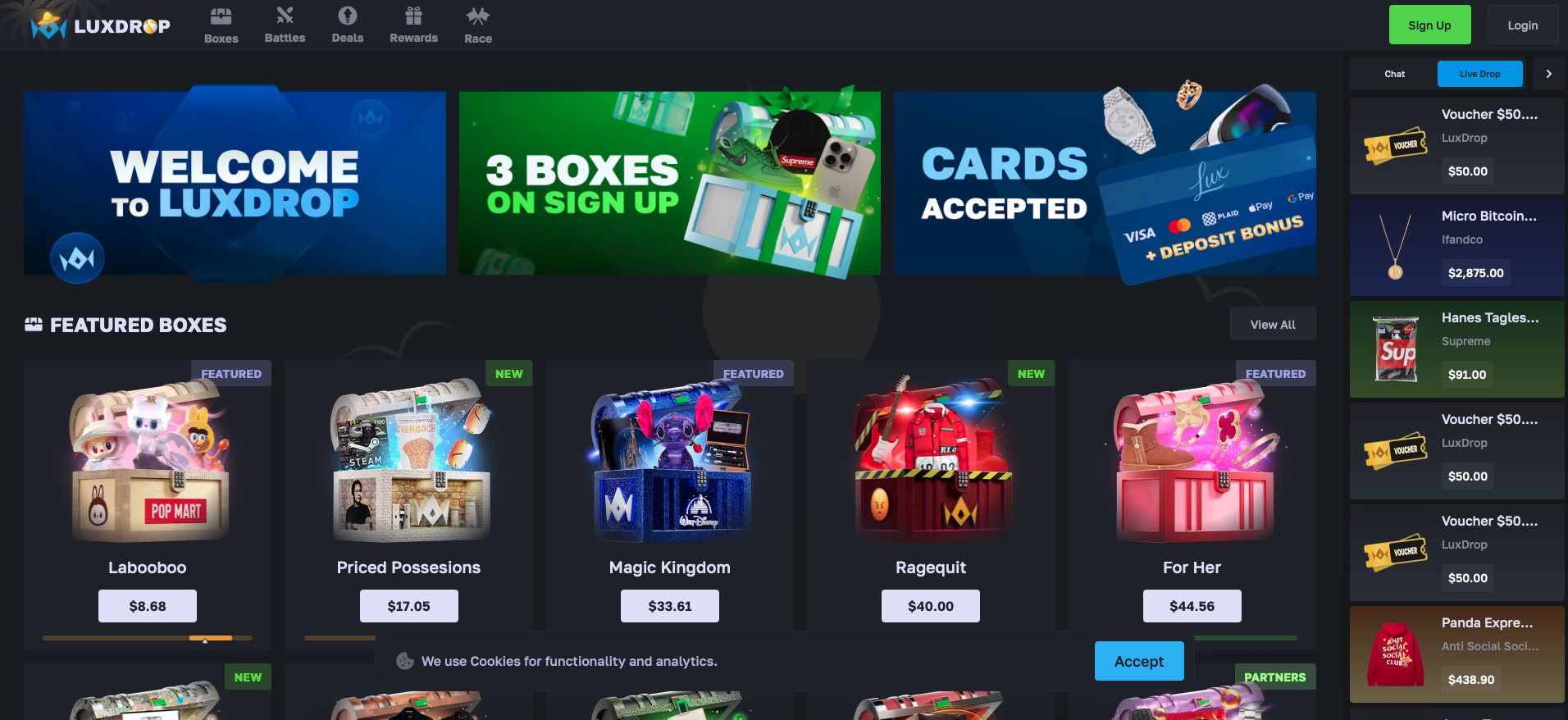 Luxdrop Homepage