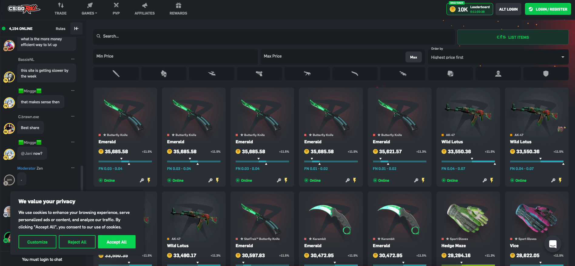 CSGORoll Homepage