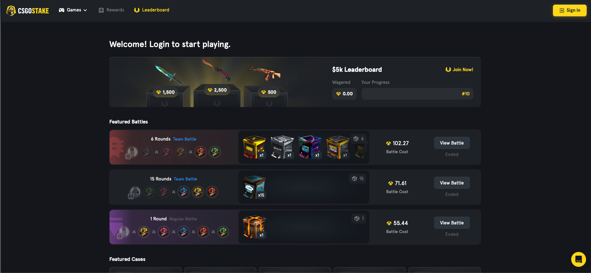 CSGOStake Homepage