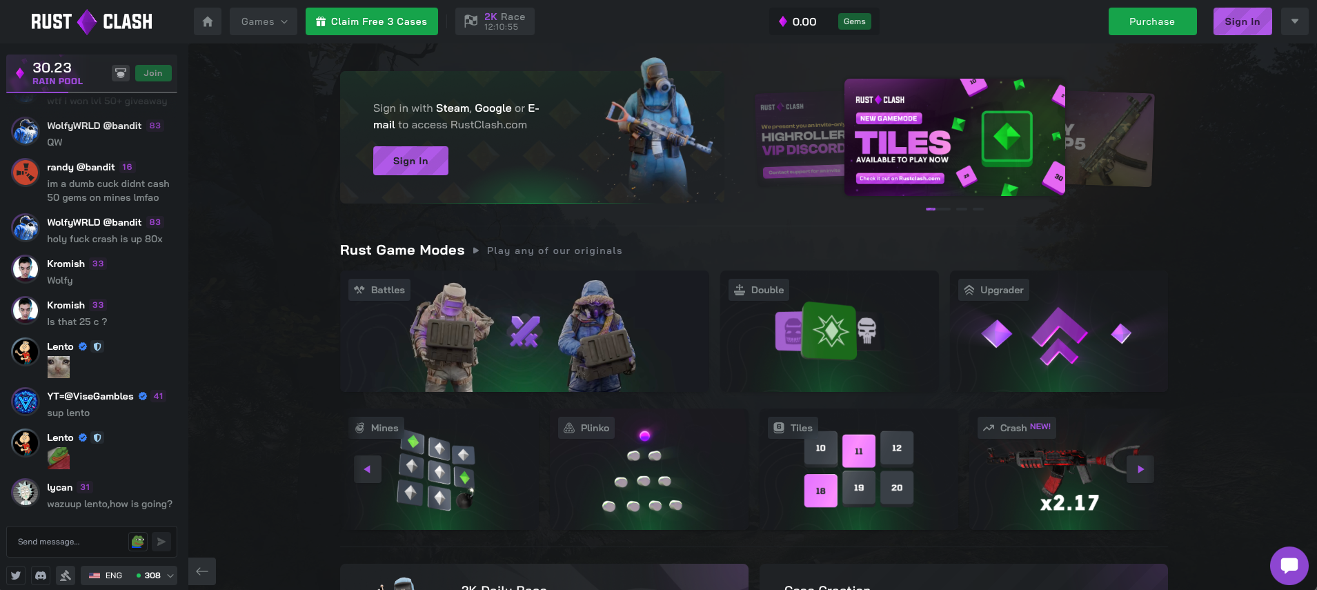 RustClash Homepage