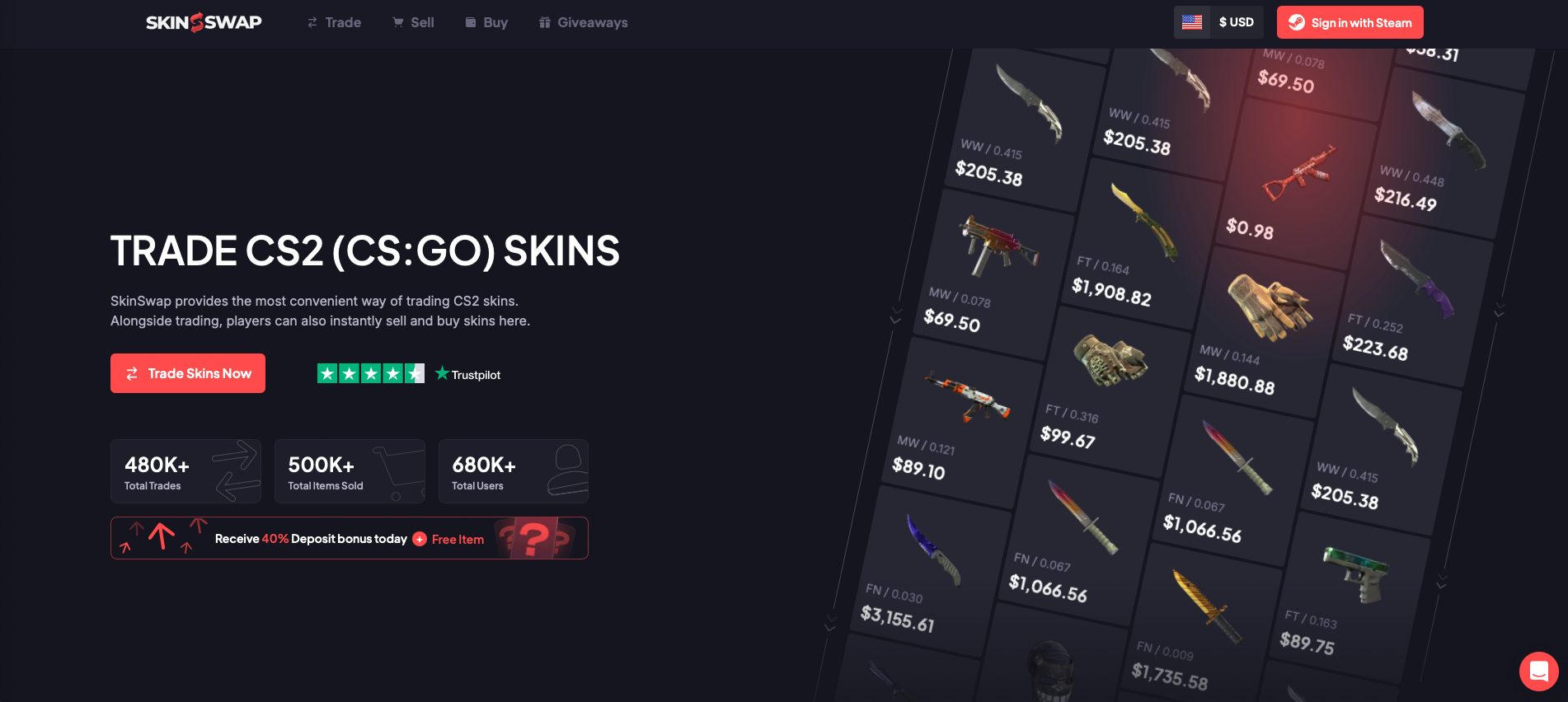 SkinSwap Homepage